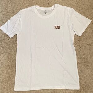 PacSun White Tee with Small LA Embroidery